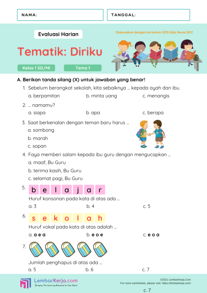 5 Rahasia Nilai Maksimal Belajar Soal Tema 4 Kelas 1 Kurikulum 2013 yang Wajib Diketahui