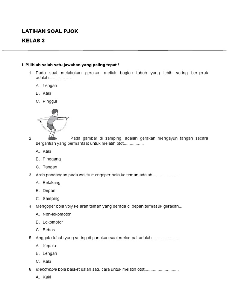 7 Rahasia Nilai Sempurna dengan Contoh Soal PJOK Kelas 3 Semester 1 Kurikulum 2013 Ini