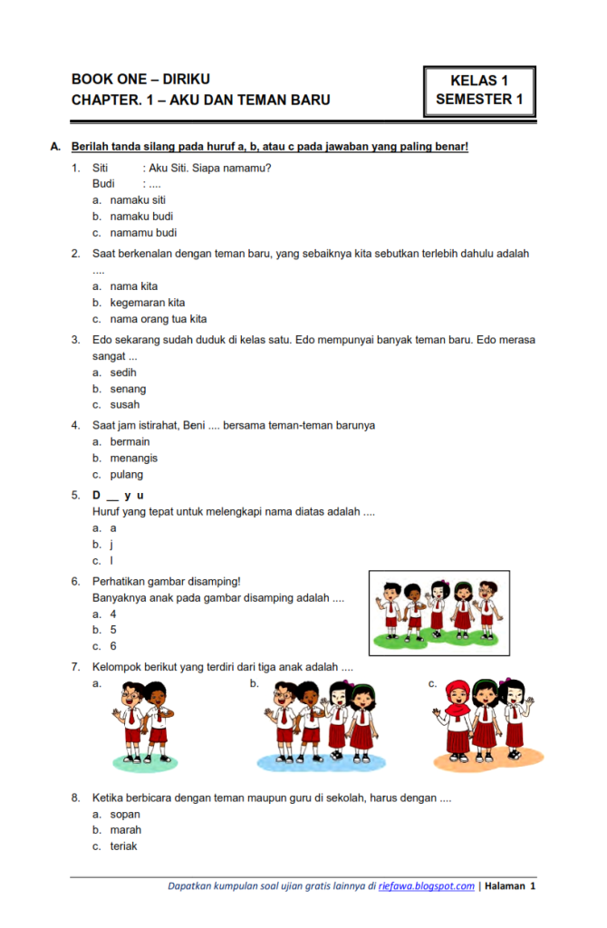 Bocoran 25 contoh soal uts kelas 3 tema 1 yang sering keluar saat ujian tahun 2026