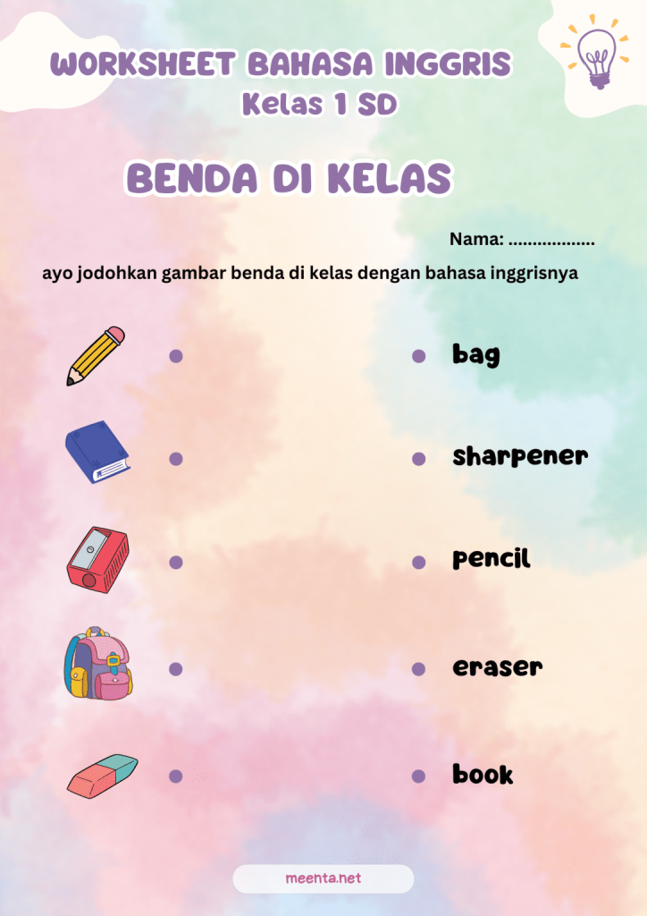 soal kelas 1 bahasa inggris